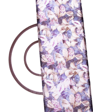 Greyish Blue Colour Leaf Print Satin Fabric